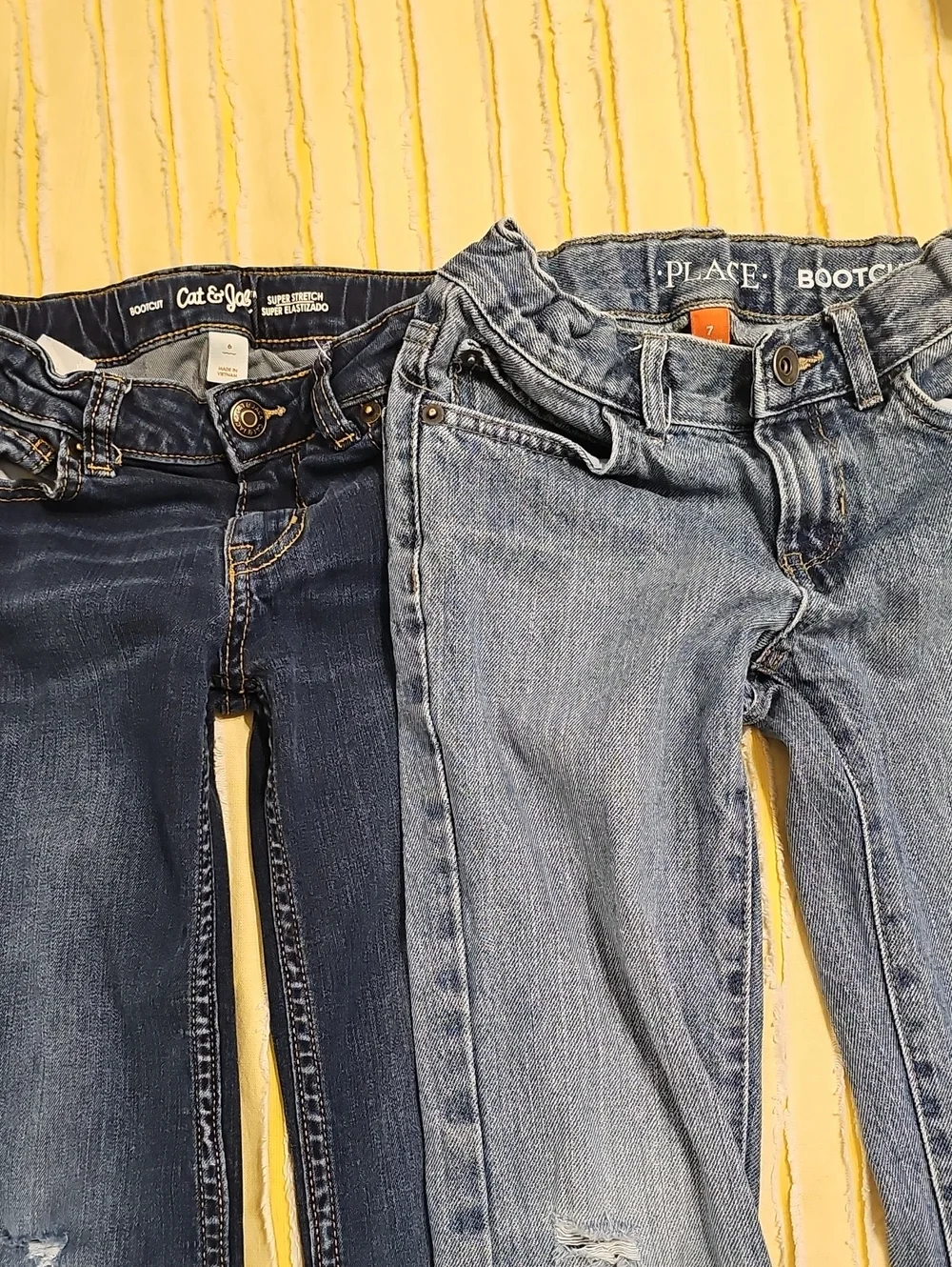 The Children's Place Girls' Two-Tone Blue Denim Jeans